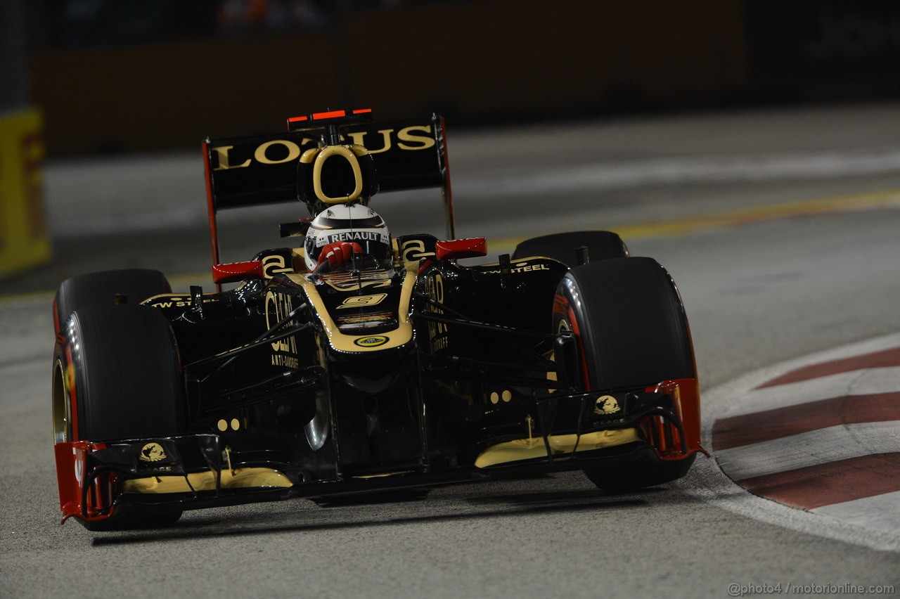GP SINGAPORE, 21.09.2012 - Free practice 2, Kimi Raikkonen (FIN) Lotus F1 Team E20