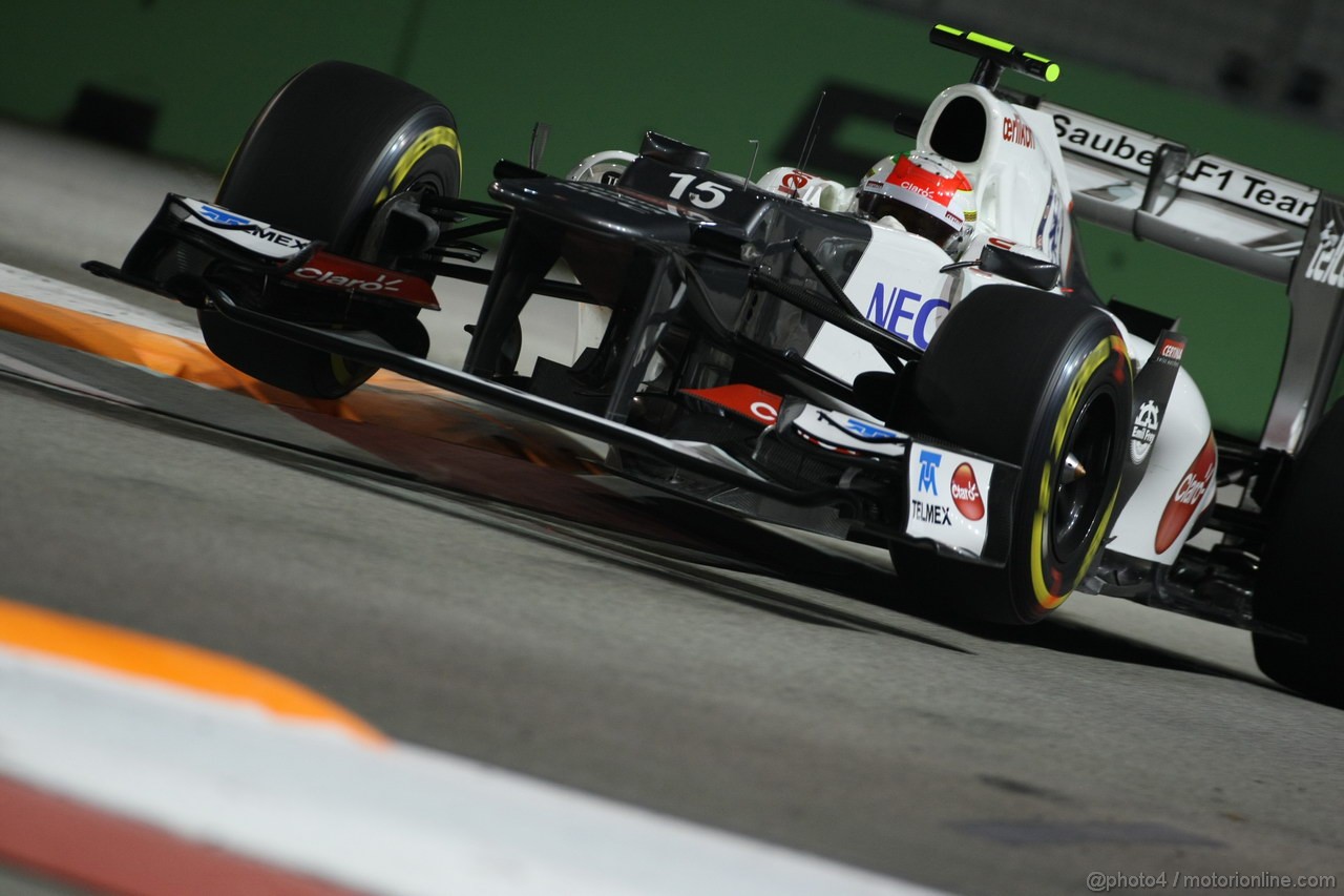 GP SINGAPORE, 21.09.2012 - Free practice 2, Sergio Prez (MEX) Sauber F1 Team C31