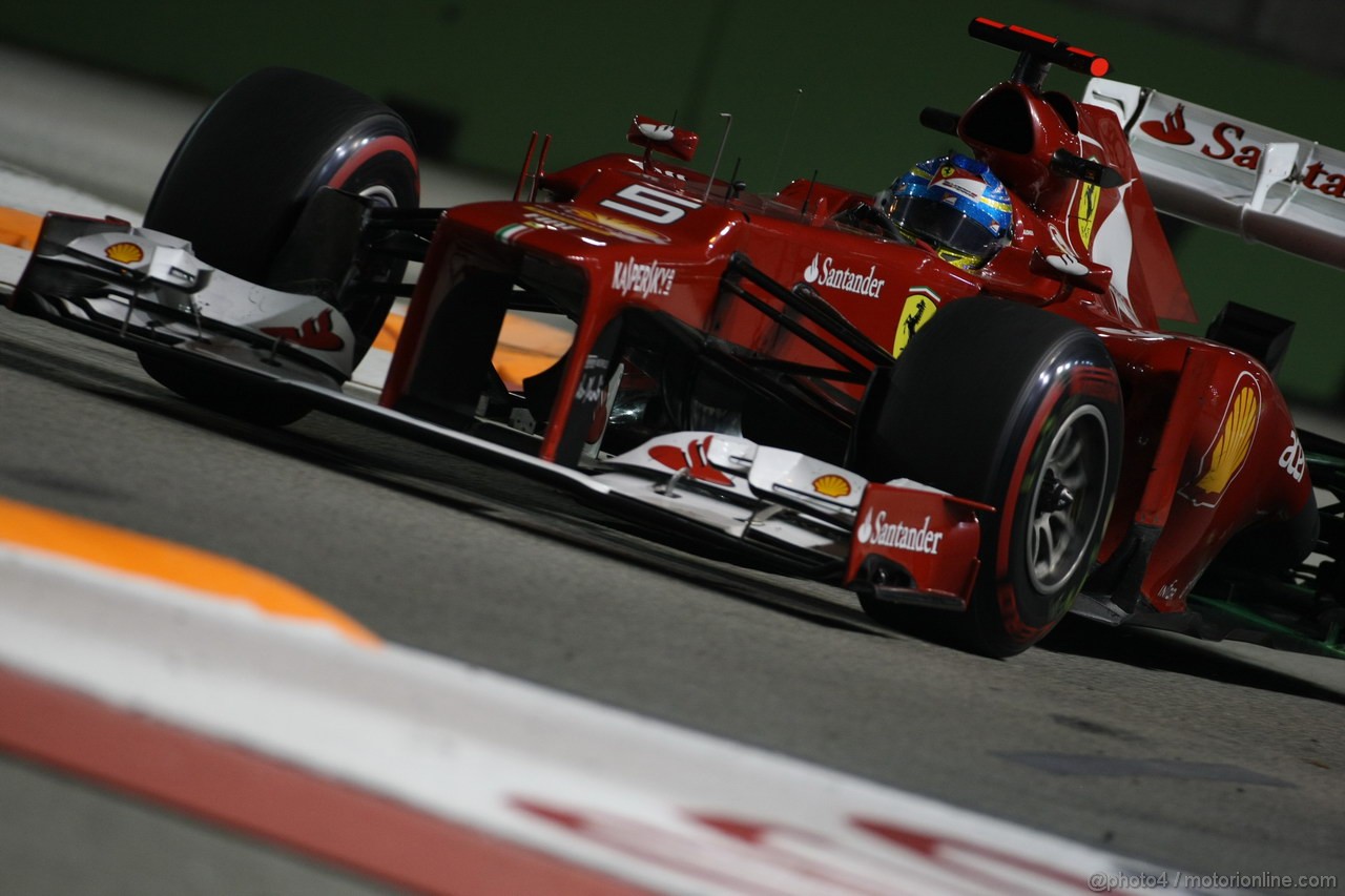 GP SINGAPORE, 21.09.2012 - Free practice 2, Fernando Alonso (ESP) Ferrari F2012