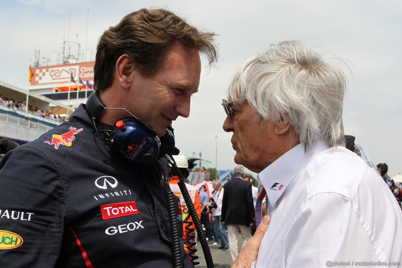 GP SPAGNA, 13.05.2012- Gara, Christian Horner (GBR), Red Bull Racing, Sporting Director e Bernie Ecclestone (GBR), President e CEO of Formula One Management  