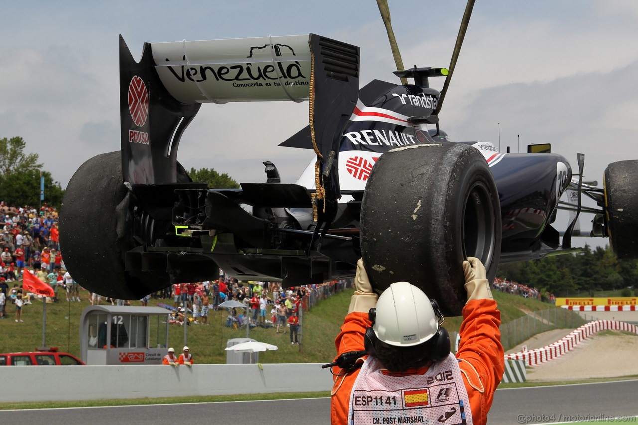 GP SPAGNA, 13.05.2012- Gara, Bruno Senna (BRA) Williams F1 Team FW34 retires from the race 