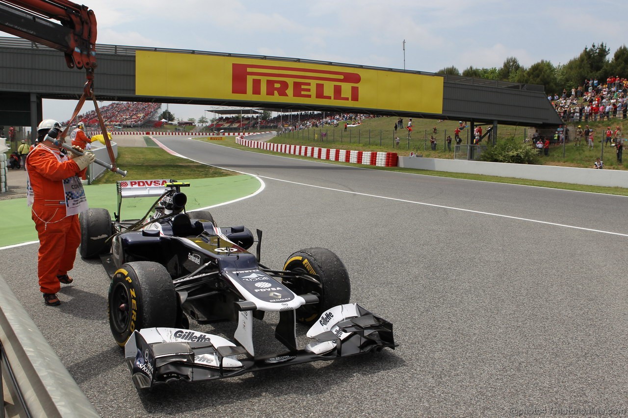GP SPAGNA, 13.05.2012- Gara, Bruno Senna (BRA) Williams F1 Team FW34 retires from the race