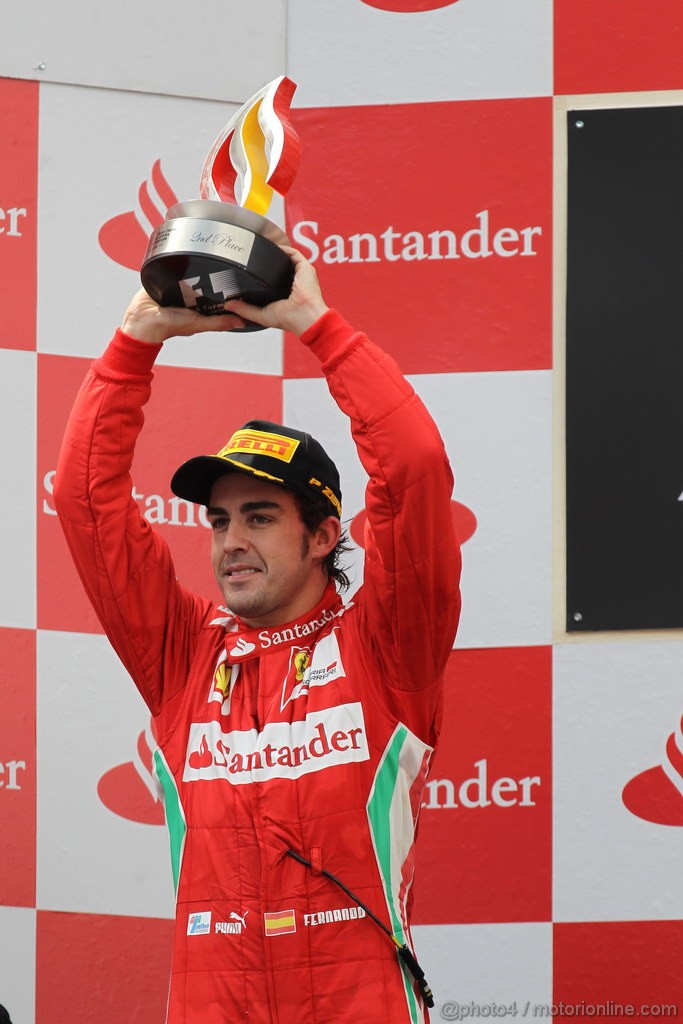 GP SPAGNA, 13.05.2012- Gara, secondo Fernando Alonso (ESP) Ferrari F2012