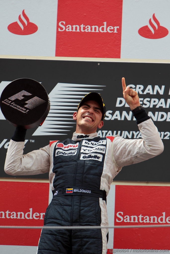 GP SPAGNA, 13.05.2012- Gara, Pastor Maldonado (VEN) Williams F1 Team FW34 vincitore