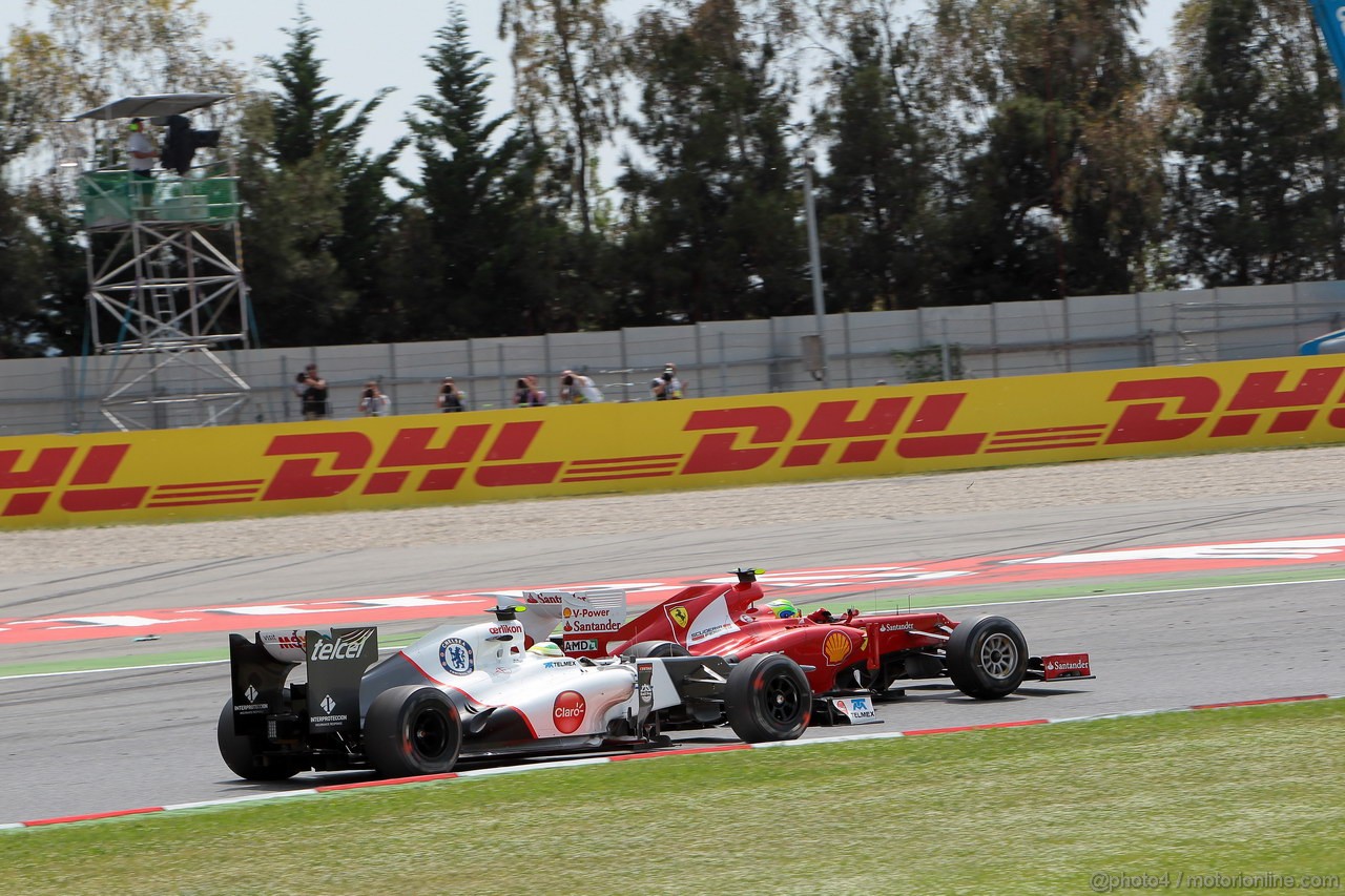 GP SPAGNA, 13.05.2012- Gara, Sergio Prez (MEX) Sauber F1 Team C31 e Felipe Massa (BRA) Ferrari F2012 