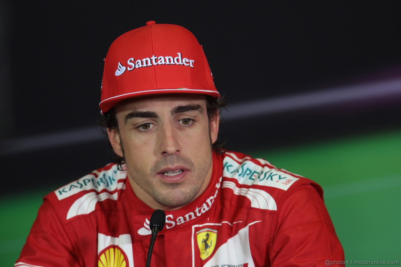 GP SPAGNA, 13.05.2012- Gara, Conferenza Stampa, Fernando Alonso (ESP) Ferrari F2012