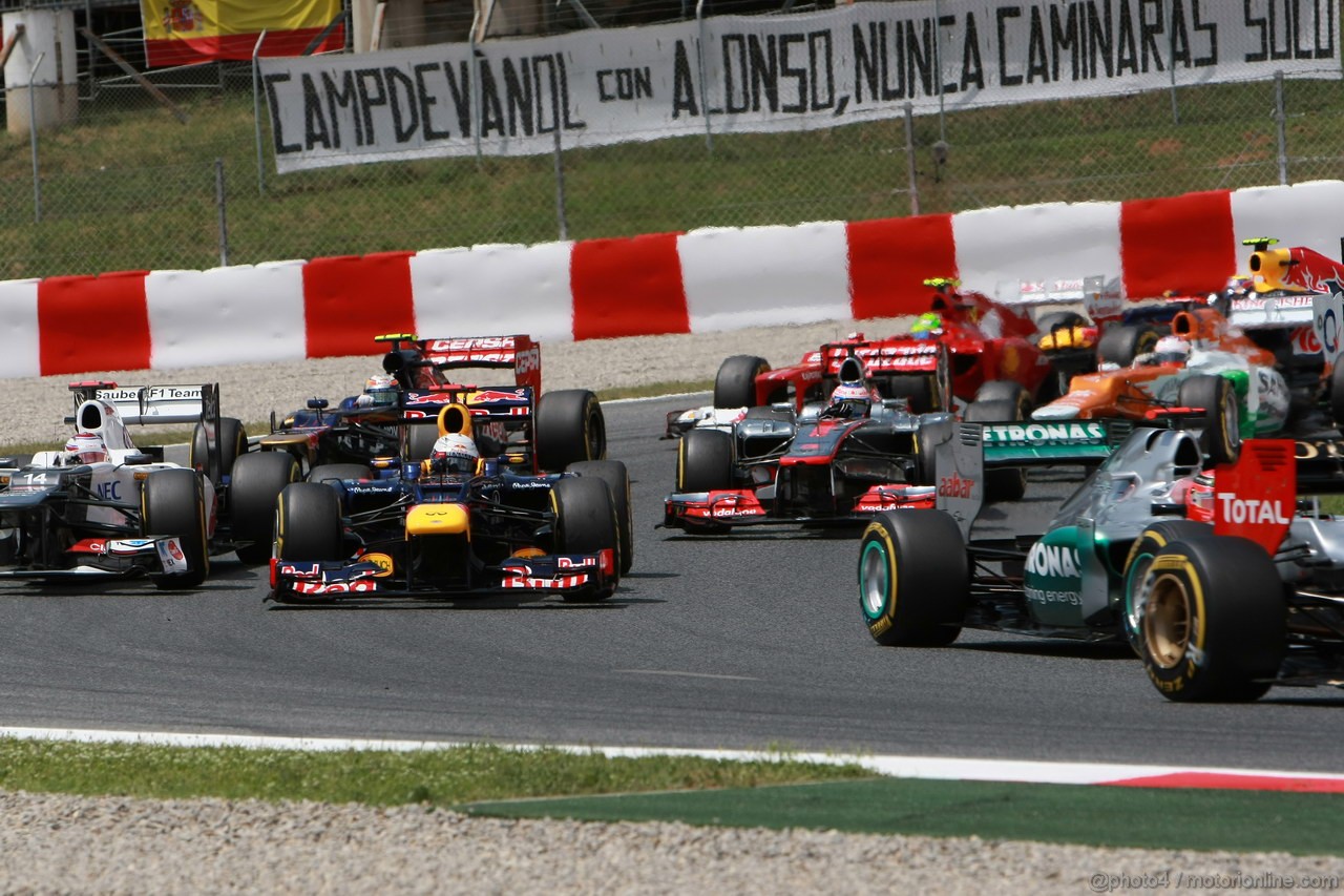 GP SPAGNA, 13.05.2012- Gara, Start of the race, Sebastian Vettel (GER) Red Bull Racing RB8 