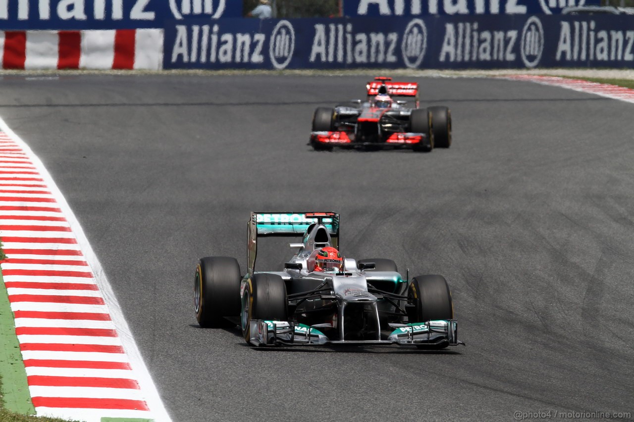 GP SPAGNA, 13.05.2012- Gara, Michael Schumacher (GER) Mercedes AMG F1 W03 