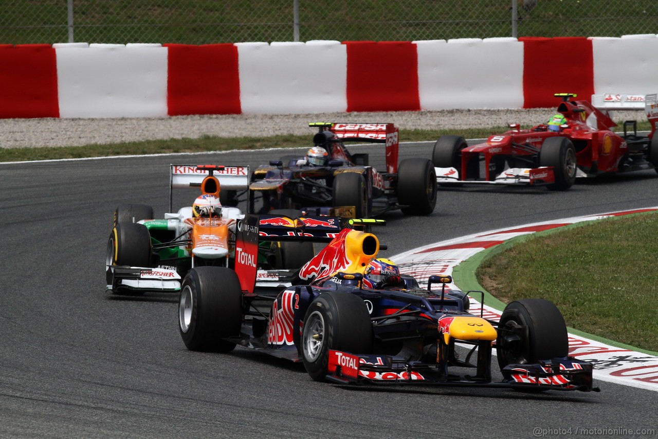 GP SPAGNA, 13.05.2012- Gara, Mark Webber (AUS) Red Bull Racing RB8 