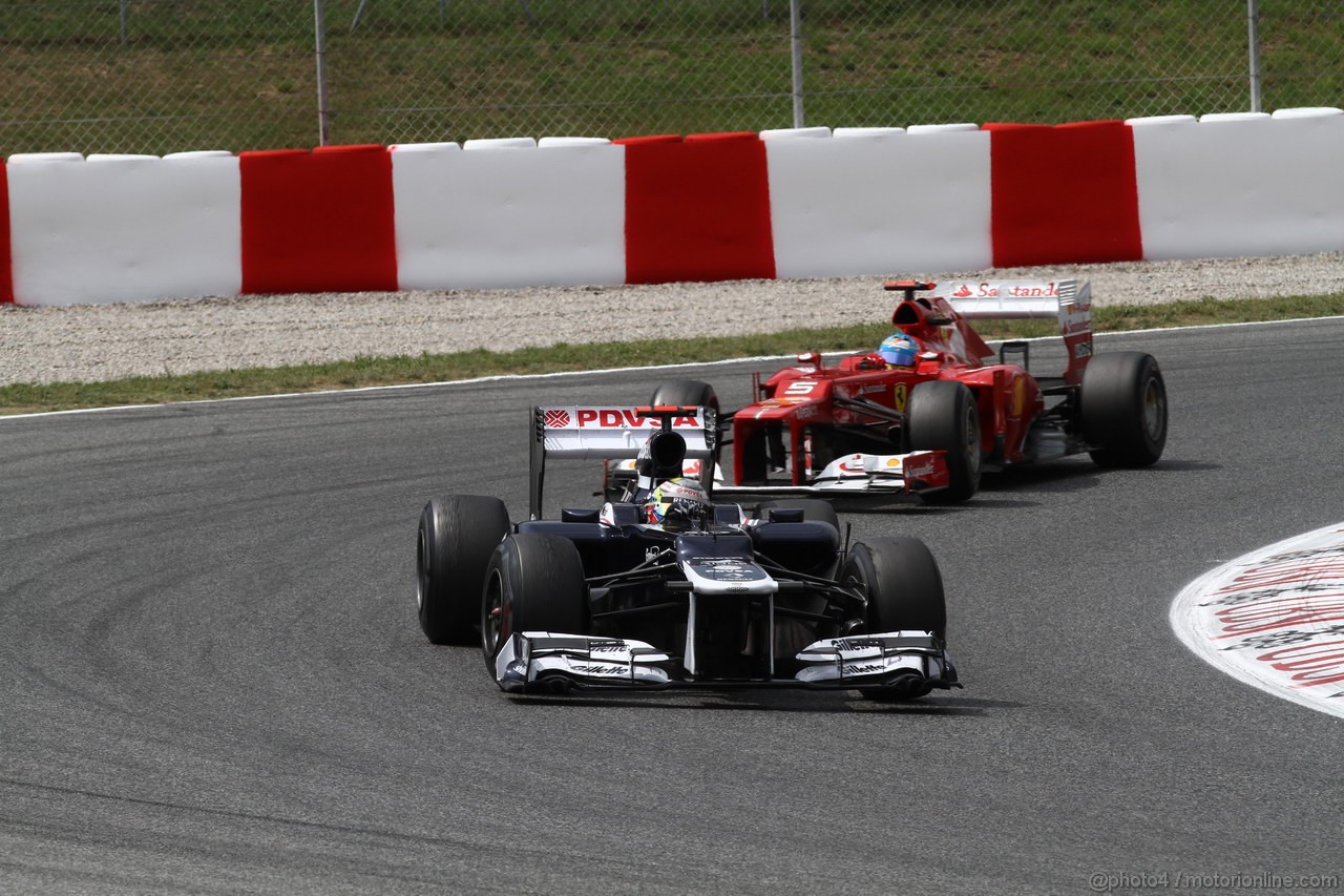 GP SPAGNA, 13.05.2012- Gara, Pastor Maldonado (VEN) Williams F1 Team FW34 e Fernando Alonso (ESP) Ferrari F2012 