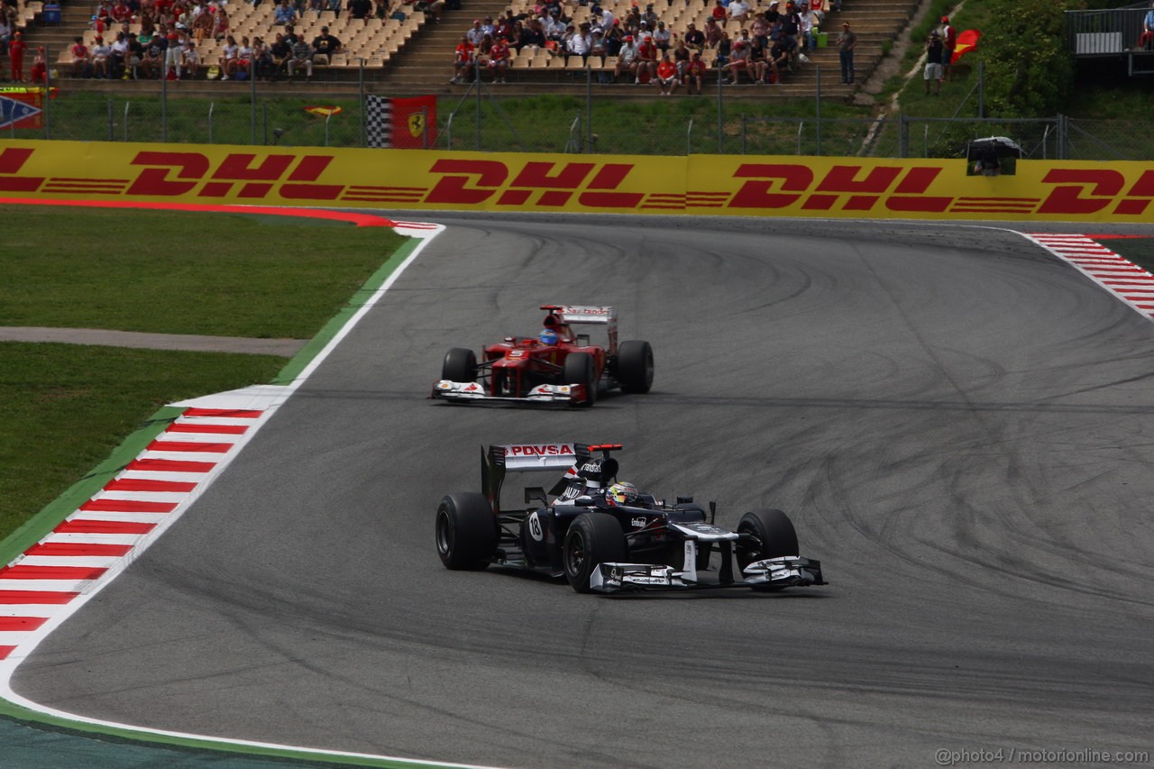 GP SPAGNA, 13.05.2012- Gara, Pastor Maldonado (VEN) Williams F1 Team FW34 e Fernando Alonso (ESP) Ferrari F2012 