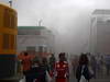 GP SPAGNA, 13.05.2012- Smoke billows over the paddock after a fire in the Williams garage after their victory celebration