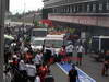 GP SPAGNA, 13.05.2012- A fire in the Williams pit garage after the celebrations is tended to by members of all F1 teams