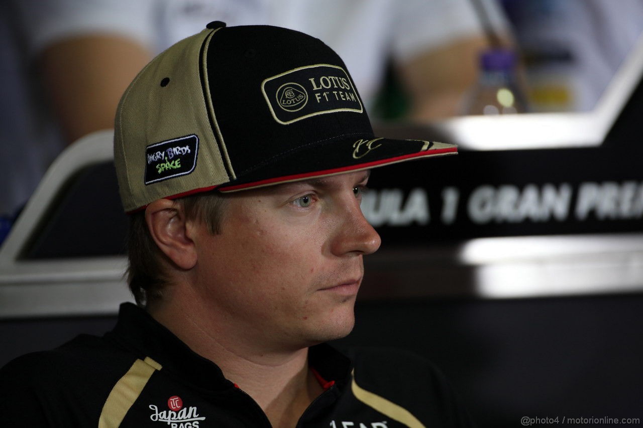 GP SPAGNA, 10.05.2012- Conferenza Stampa, Kimi Raikkonen (FIN) Lotus F1 Team E20 
