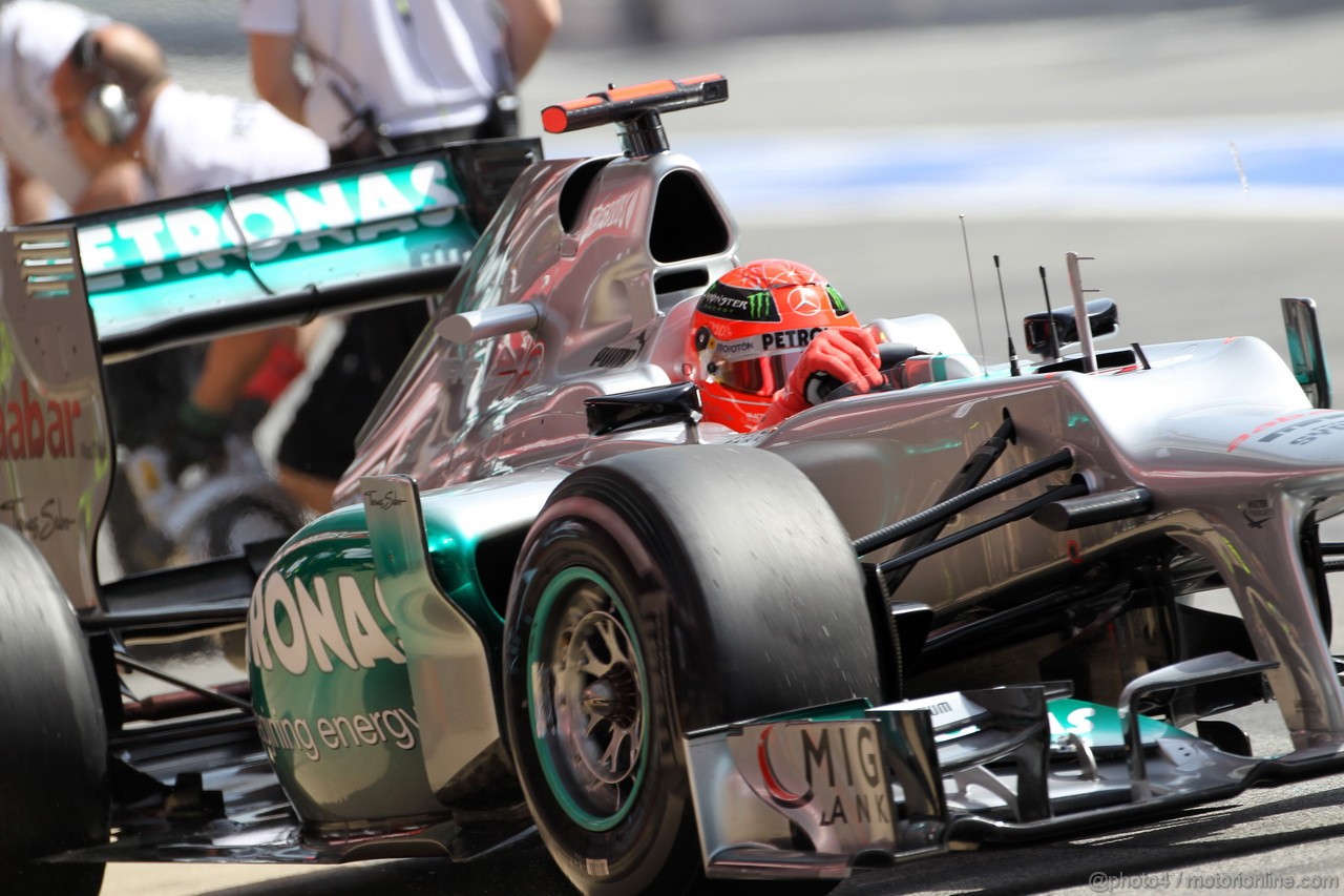 GP SPAGNA, 12.05.2012- Prove Libere 3, Michael Schumacher (GER) Mercedes AMG F1 W03 