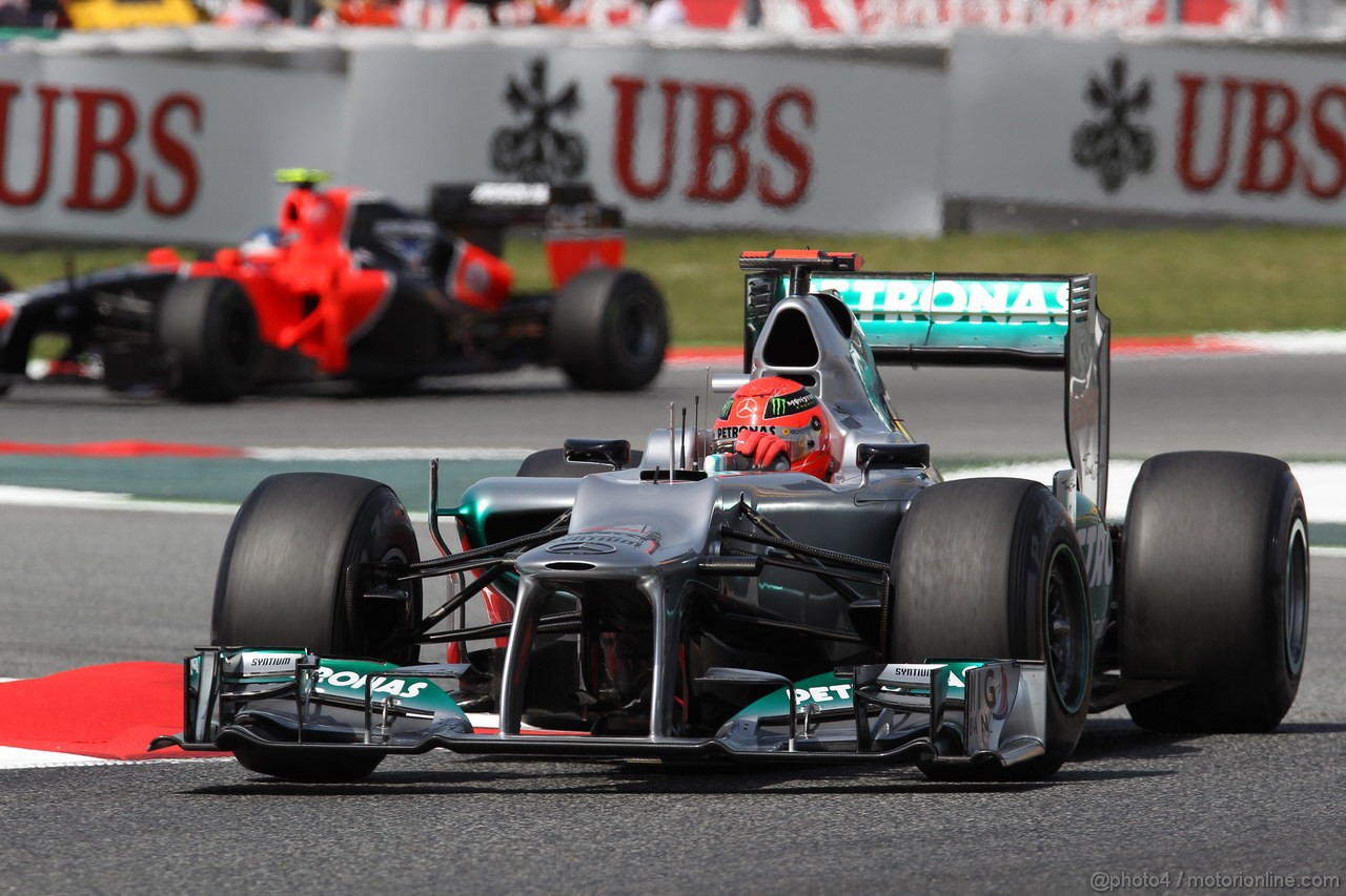 GP SPAGNA, 12.05.2012- Prove Libere 3, Michael Schumacher (GER) Mercedes AMG F1 W03 