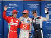 GP SPAGNA, 12.05.2012- Qualifiche, Lewis Hamilton (GBR) McLaren Mercedes MP4-27 pole position, secondo Pastor Maldonado (VEN) Williams F1 Team FW34 e terzo Fernando Alonso (ESP) Ferrari F2012