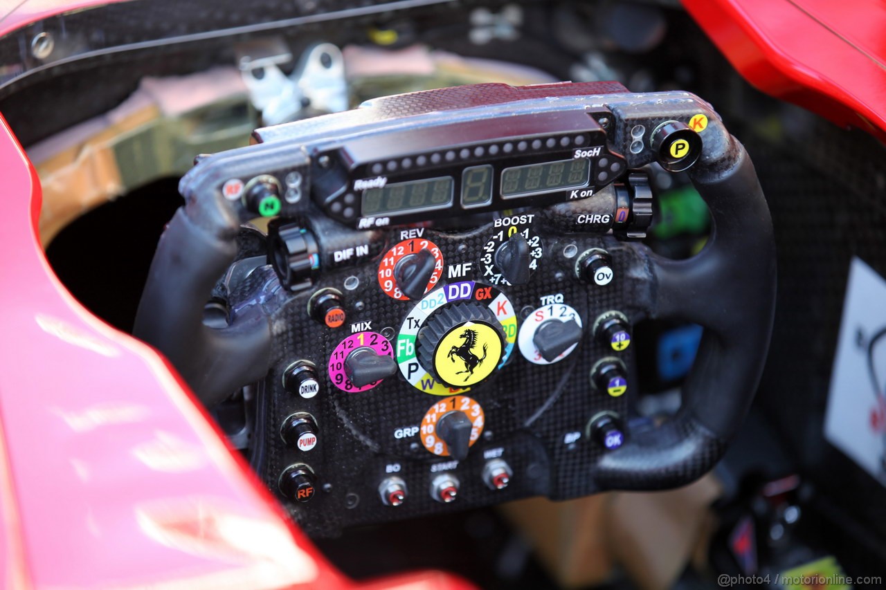GP SPAGNA, 11.05.2012- Prove Libere 1, Steering wheel of Felipe Massa (BRA) Ferrari F2012 