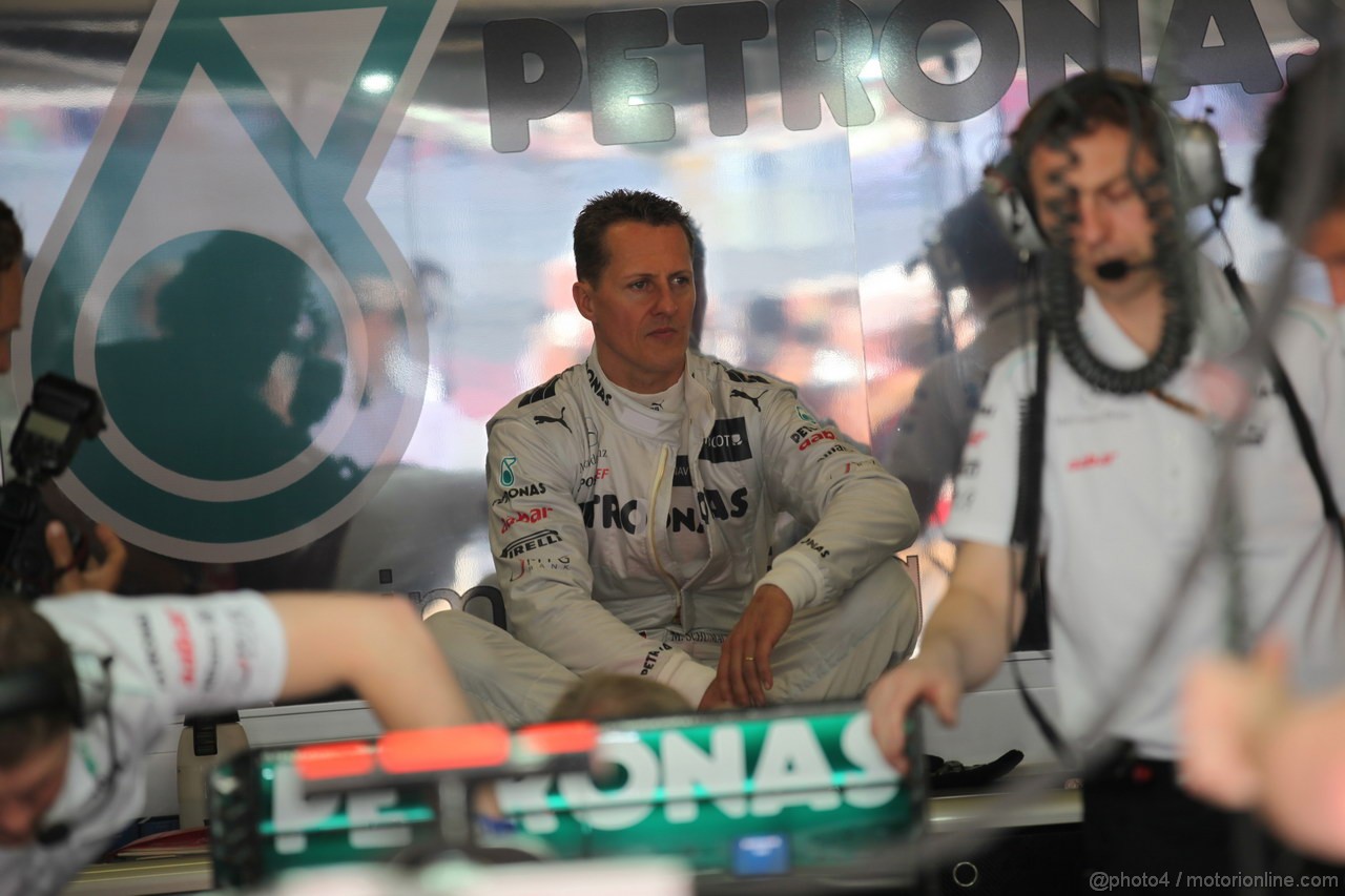 GP SPAGNA, 11.05.2012- Prove Libere 1,Michael Schumacher (GER) Mercedes AMG F1 W03 
