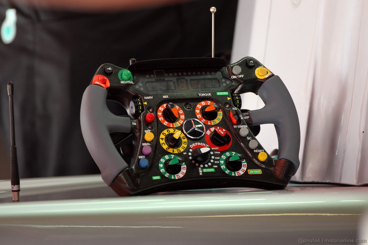 GP SPAGNA, 11.05.2012- Prove Libere 1, Steering wheel of Nico Rosberg (GER) Mercedes AMG F1 W03