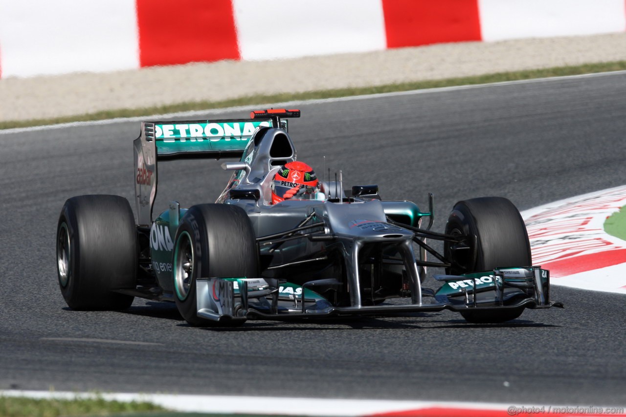 GP SPAGNA, 11.05.2012- Prove Libere 1, Michael Schumacher (GER) Mercedes AMG F1 W03 