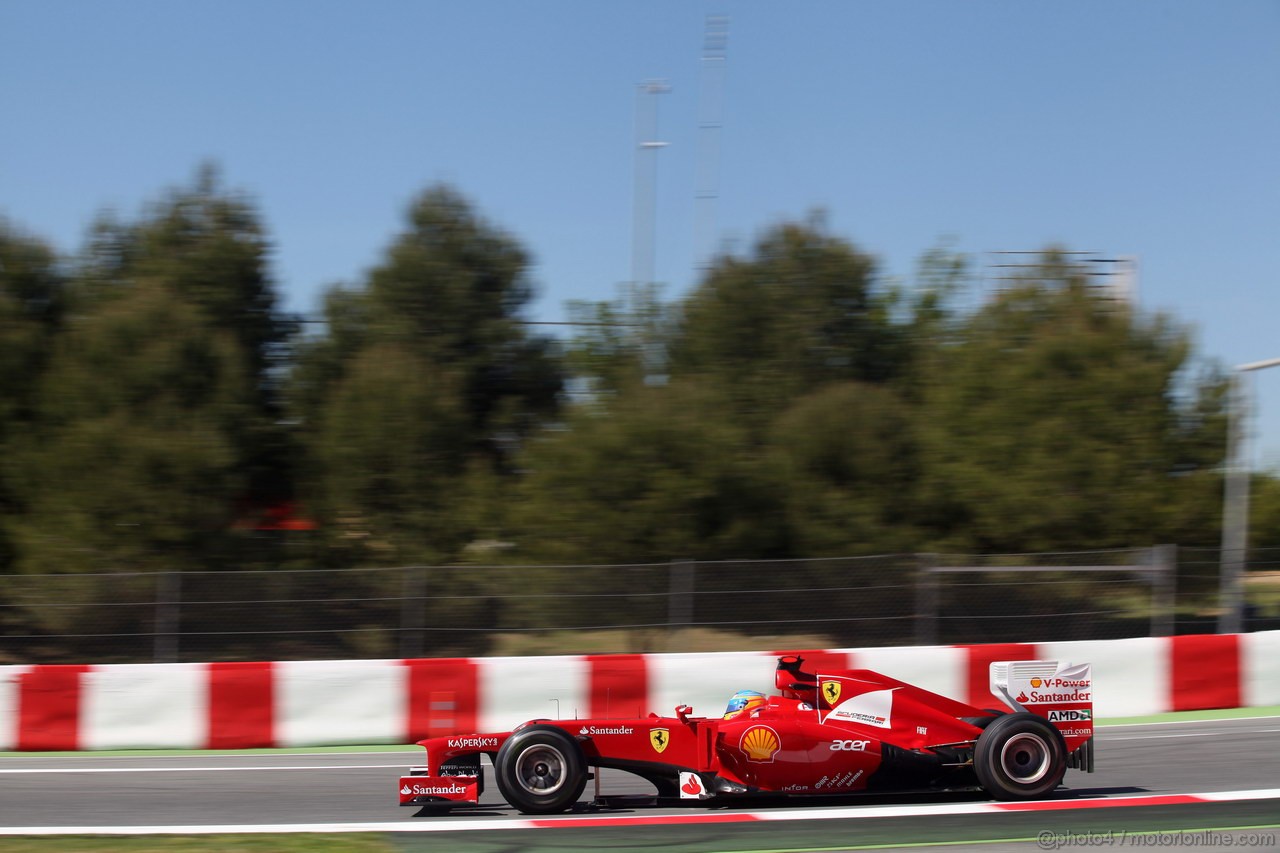 GP SPAGNA, 11.05.2012- Prove Libere 1, Fernando Alonso (ESP) Ferrari F2012