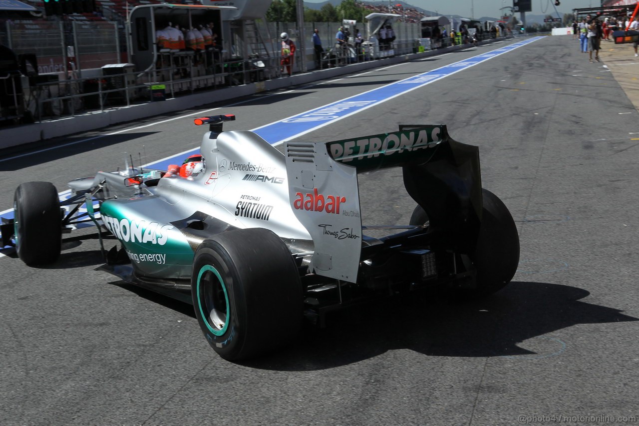 GP SPAGNA, 11.05.2012- Prove Libere 1, Michael Schumacher (GER) Mercedes AMG F1 W03 