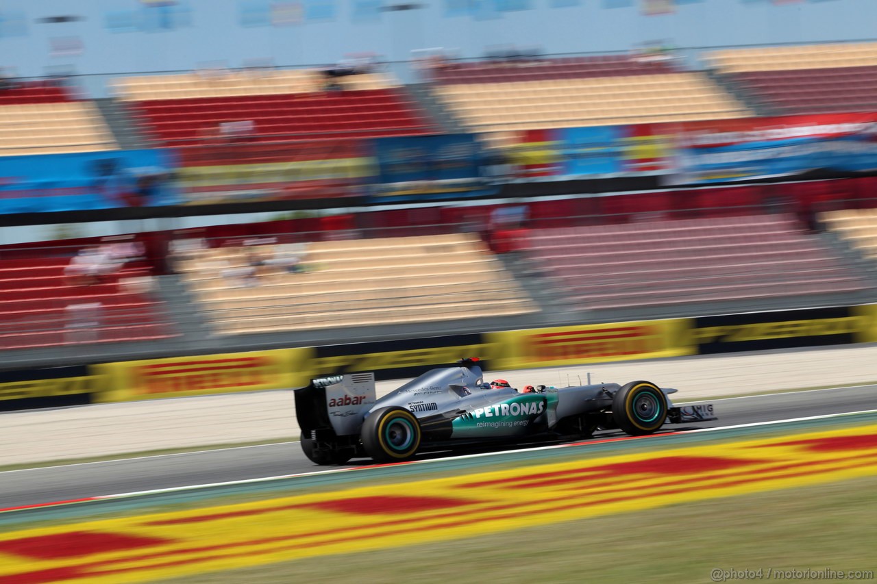 GP SPAGNA, 11.05.2012- Prove Libere 2, Michael Schumacher (GER) Mercedes AMG F1 W03