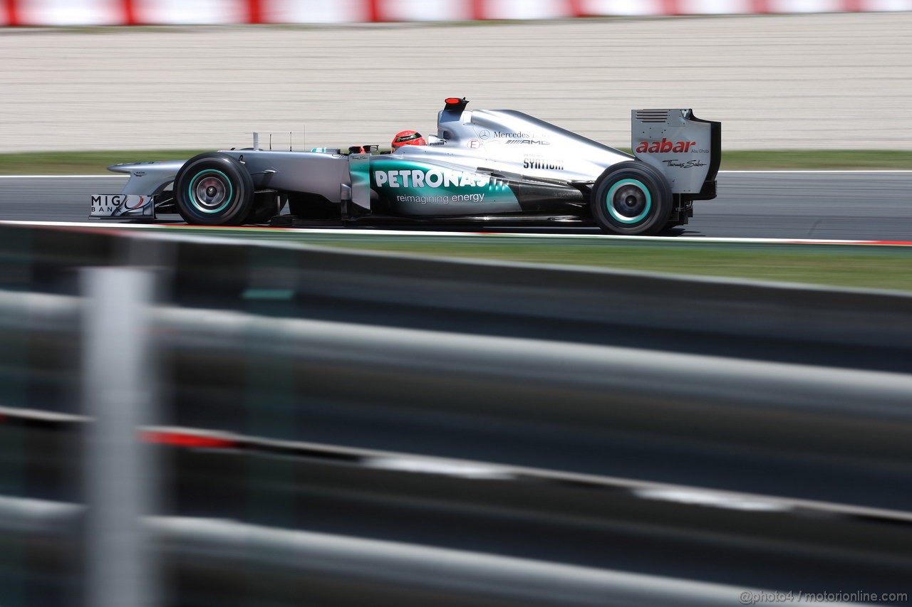 GP SPAGNA, 11.05.2012- Prove Libere 2, Michael Schumacher (GER) Mercedes AMG F1 W03