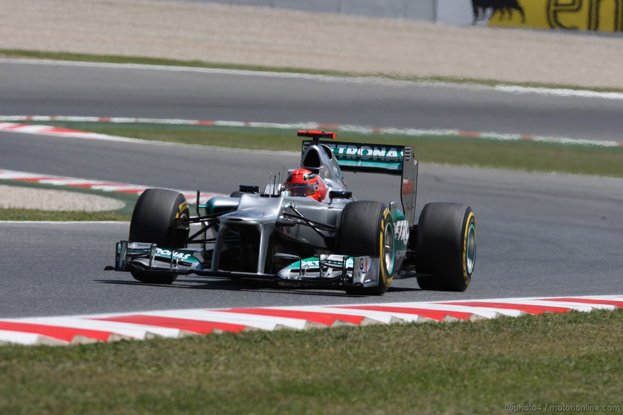 GP SPAGNA, 11.05.2012- Prove Libere 2, Michael Schumacher (GER) Mercedes AMG F1 W03