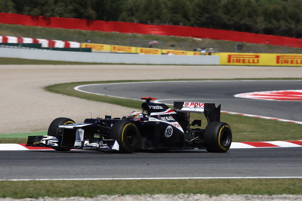 GP SPAGNA, 11.05.2012- Prove Libere 2, Pastor Maldonado (VEN) Williams F1 Team FW34
