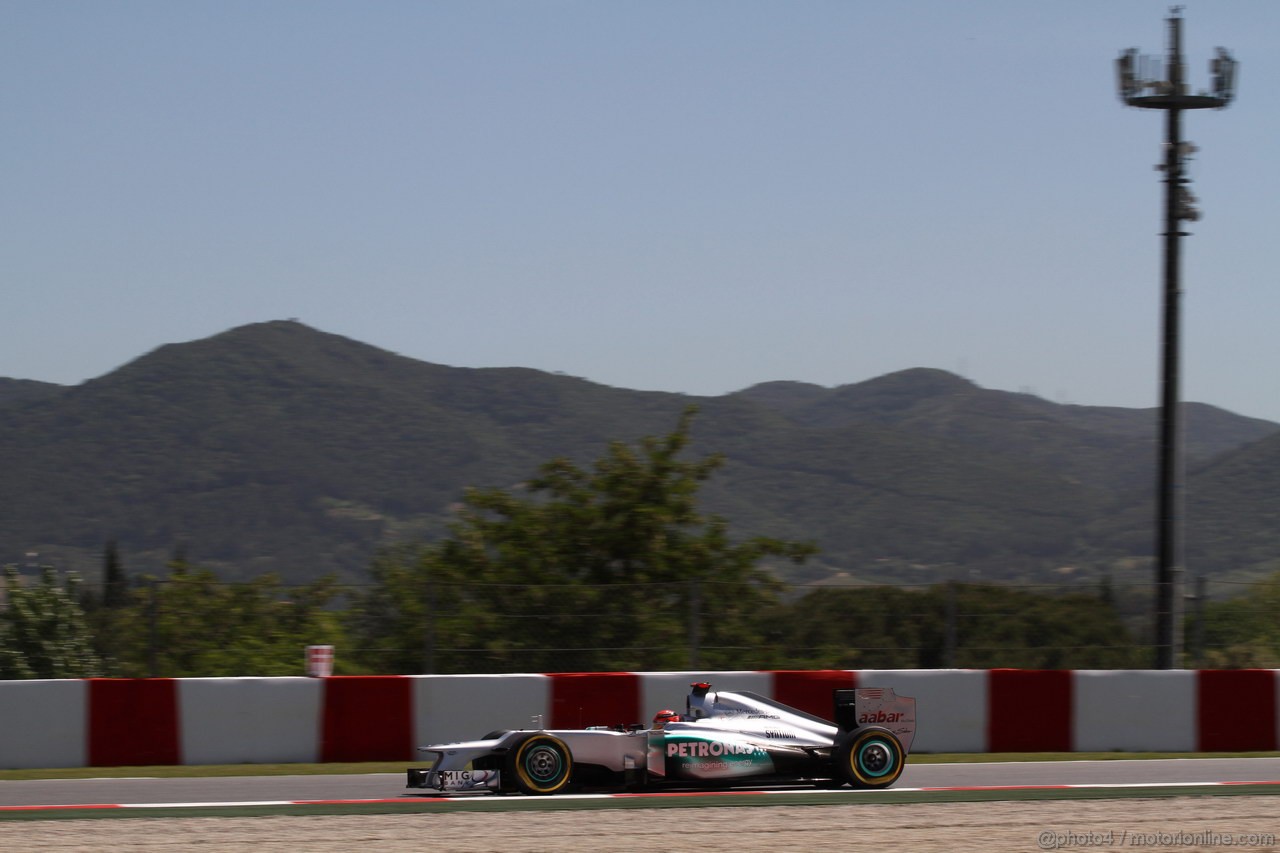 GP SPAGNA, 11.05.2012- Prove Libere 2, Michael Schumacher (GER) Mercedes AMG F1 W03 