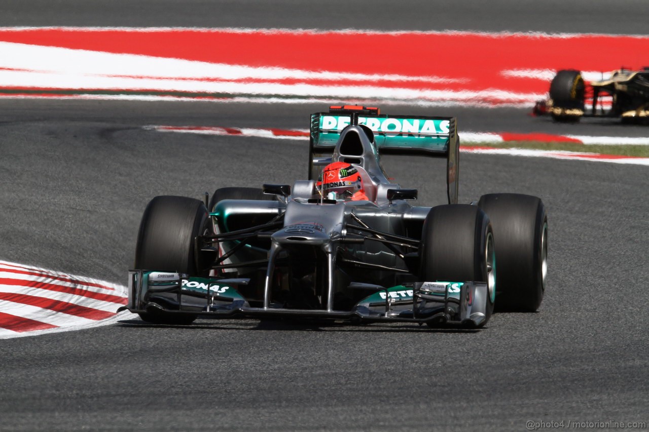 GP SPAGNA, 11.05.2012- Prove Libere 2, Michael Schumacher (GER) Mercedes AMG F1 W03 