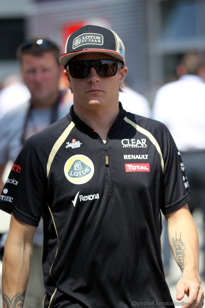 GP UNGHERIA, 29.07.2012- Kimi Raikkonen (FIN) Lotus F1 Team E20 