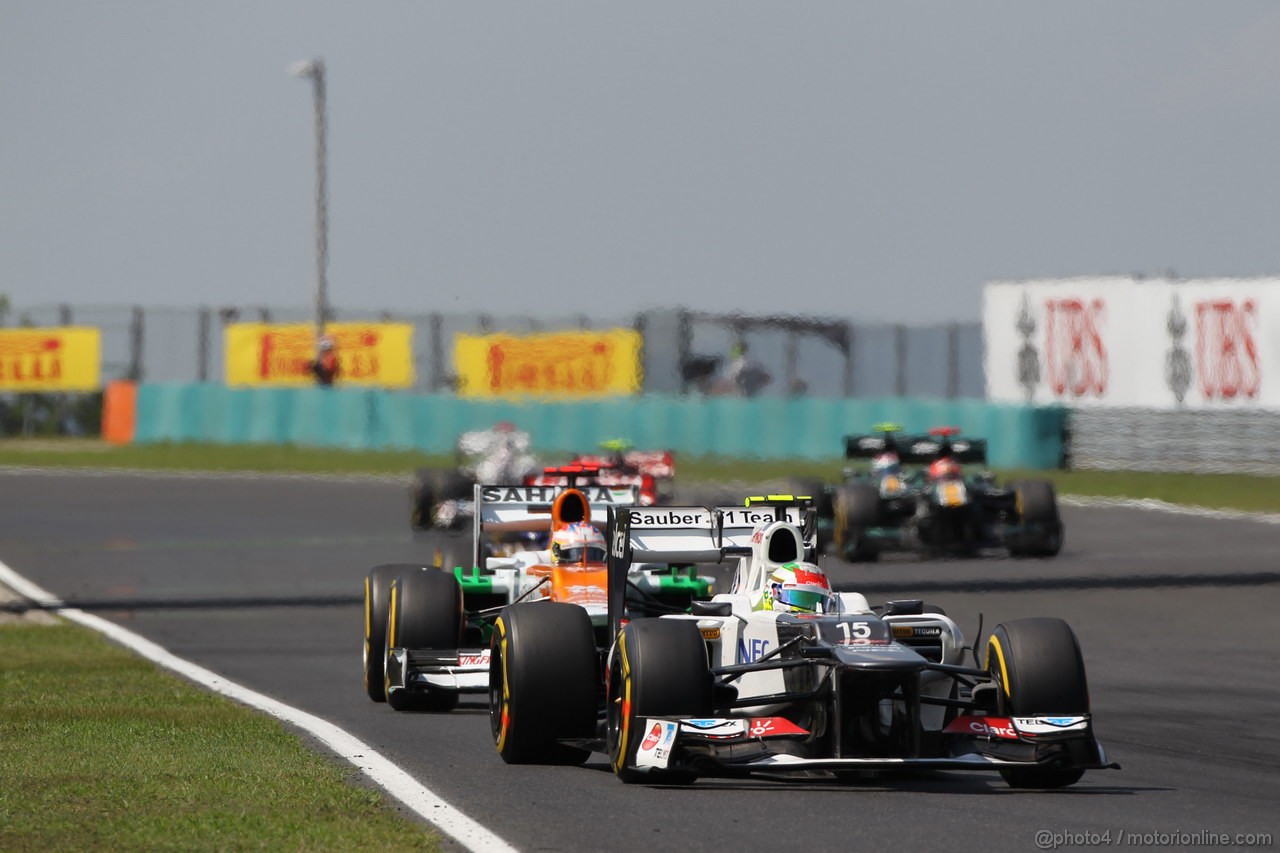 GP UNGHERIA, 29.07.2012- Gara, Sergio Prez (MEX) Sauber F1 Team C31 