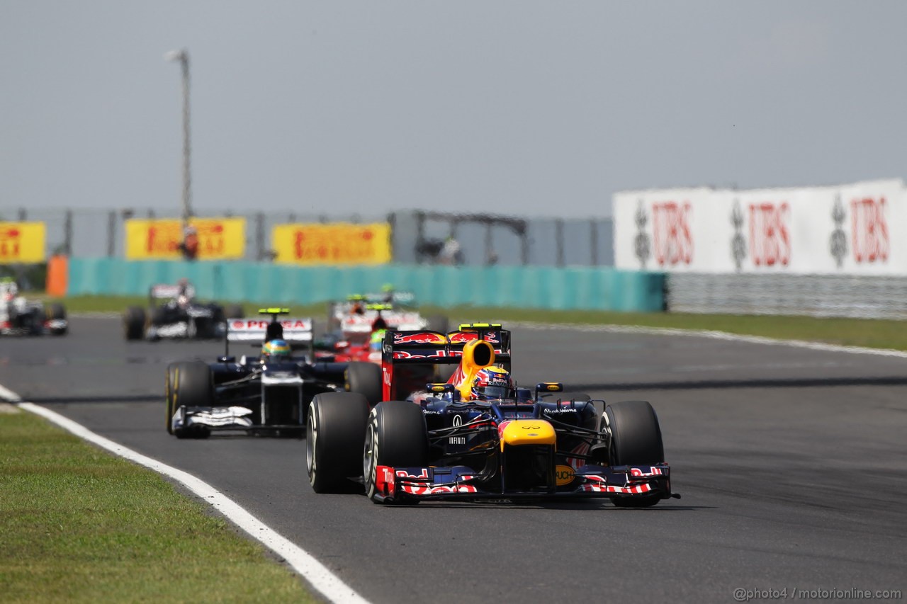 GP UNGHERIA, 29.07.2012- Gara, Mark Webber (AUS) Red Bull Racing RB8 