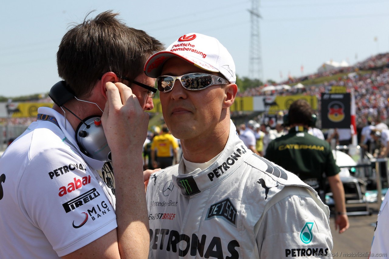 GP UNGHERIA, 29.07.2012- Gara, Michael Schumacher (GER) Mercedes AMG F1 W03 