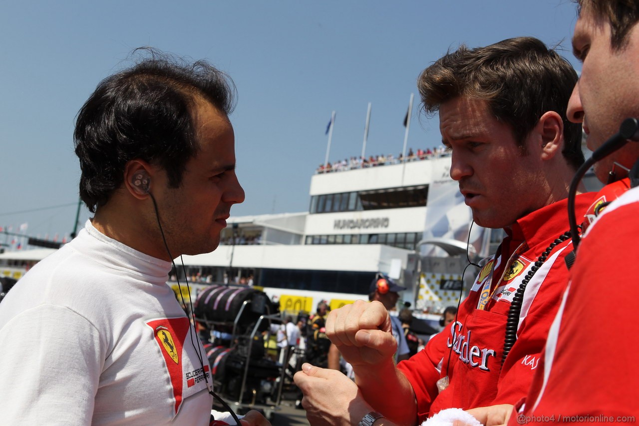 GP UNGHERIA, 29.07.2012- Gara, Felipe Massa (BRA) Ferrari F2012 e Rob Smedley, (GBR), Ferrari, Track Engineer of Felipe Massa (BRA) 