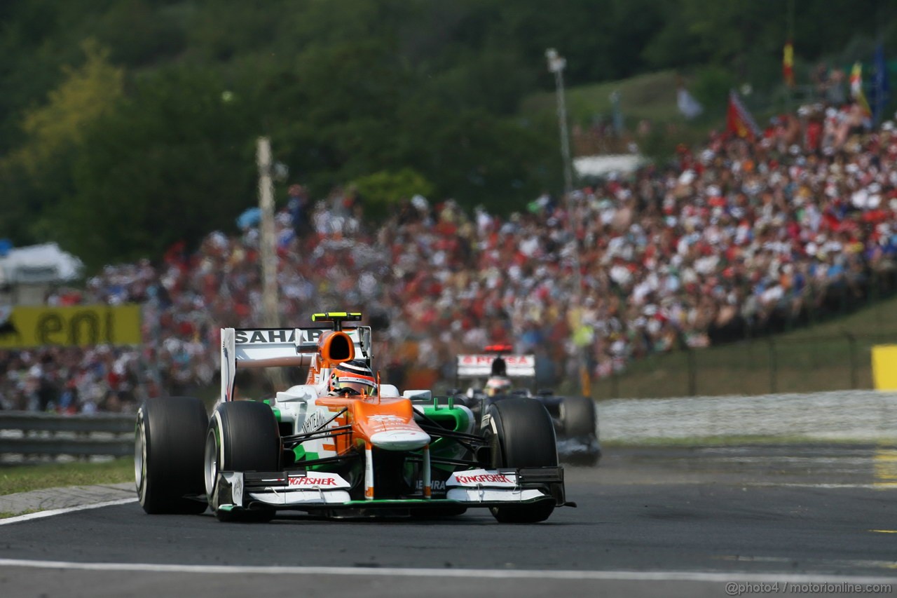 GP UNGHERIA, 29.07.2012- Gara, Nico Hulkenberg (GER) Sahara Force India F1 Team VJM05 