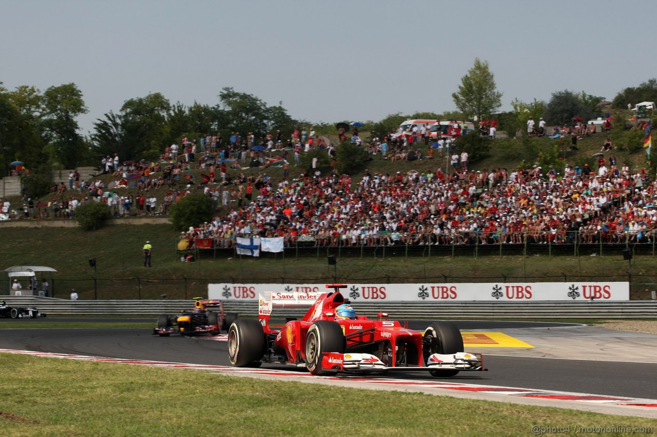 GP UNGHERIA, 29.07.2012- Gara, Fernando Alonso (ESP) Ferrari F2012 