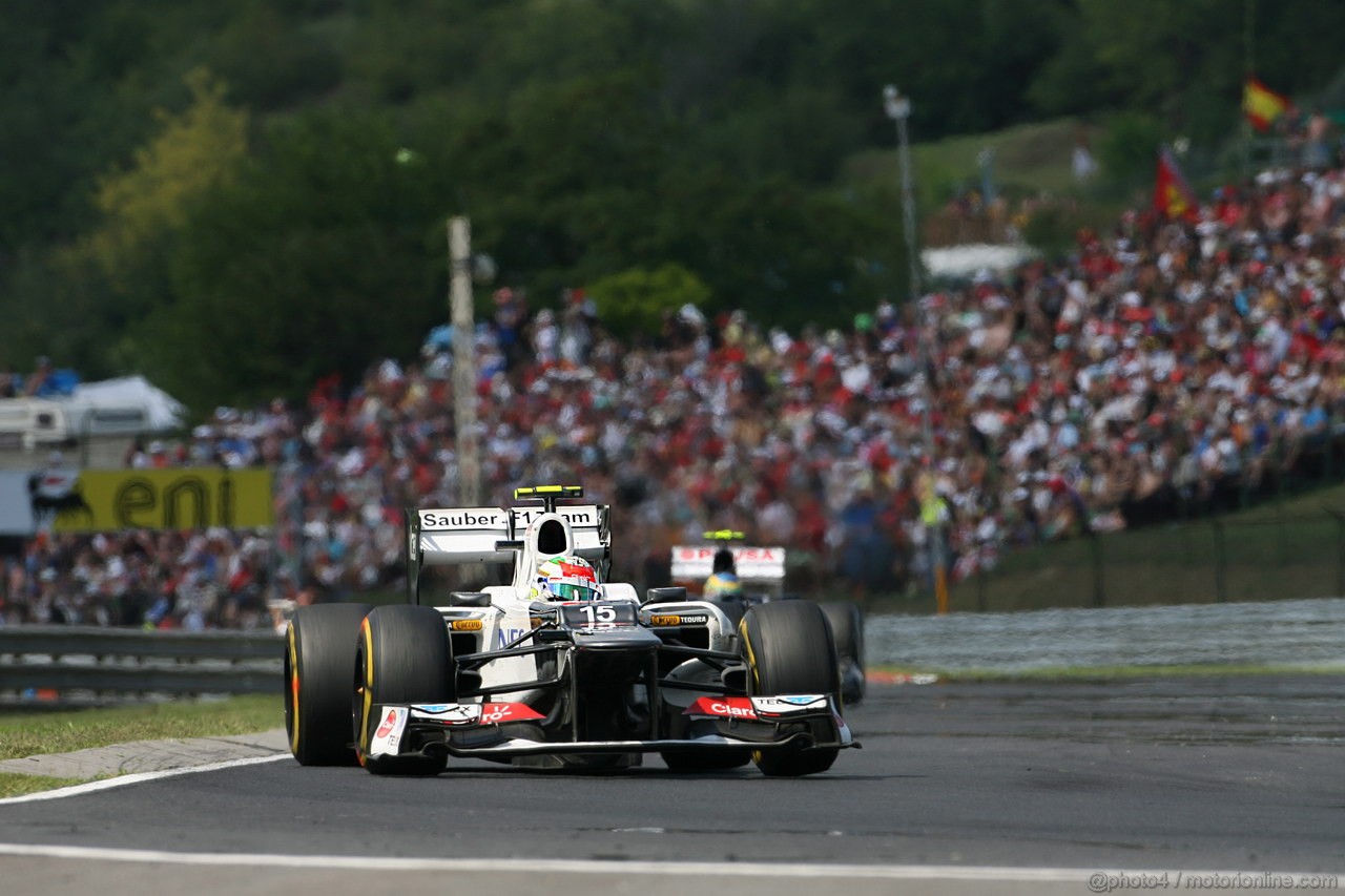 GP UNGHERIA, 29.07.2012- Gara, Sergio Prez (MEX) Sauber F1 Team C31 