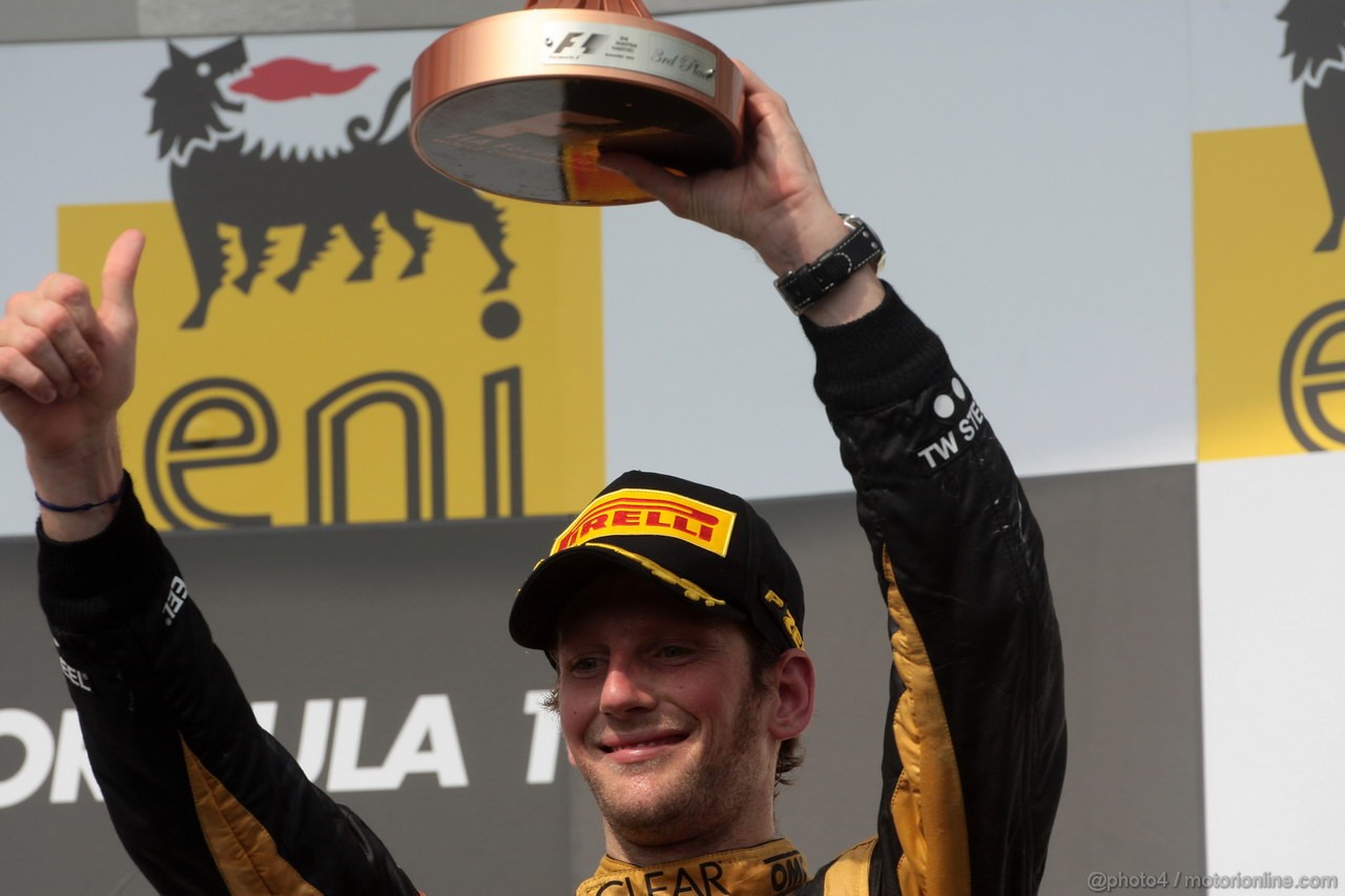 GP UNGHERIA, 29.07.2012- Gara, terzo Romain Grosjean (FRA) Lotus F1 Team E20