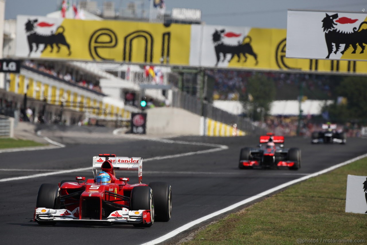 GP UNGHERIA, 29.07.2012- Gara, Fernando Alonso (ESP) Ferrari F2012 