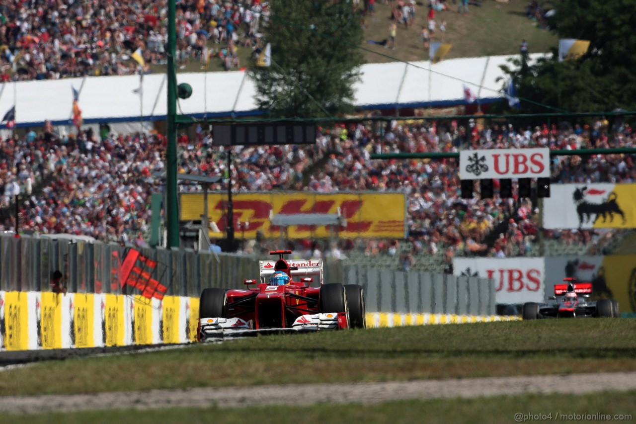 GP UNGHERIA, 29.07.2012- Gara, Fernando Alonso (ESP) Ferrari F2012 