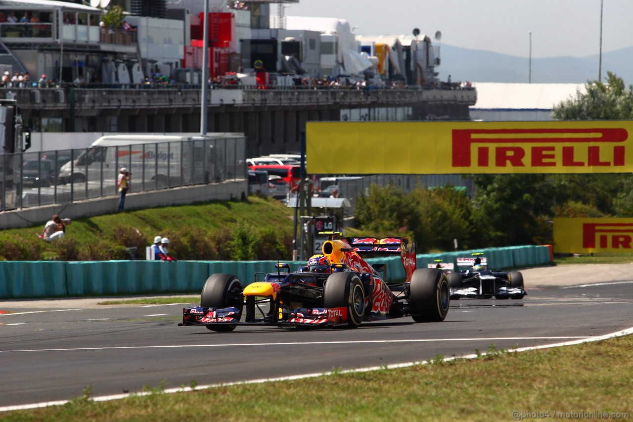 GP UNGHERIA, 29.07.2012- Gara, Mark Webber (AUS) Red Bull Racing RB8 