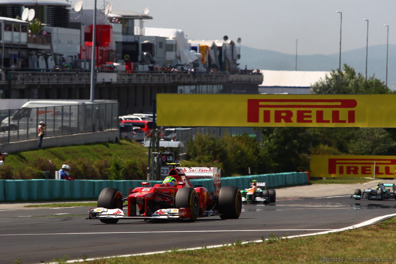 GP UNGHERIA, 29.07.2012- Gara, Felipe Massa (BRA) Ferrari F2012 