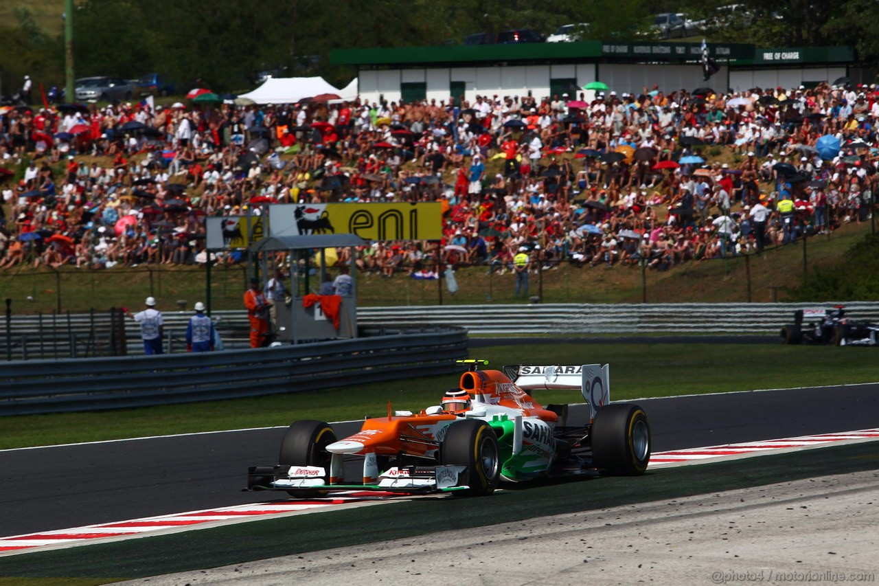 GP UNGHERIA, 29.07.2012- Gara, Nico Hulkenberg (GER) Sahara Force India F1 Team VJM05 