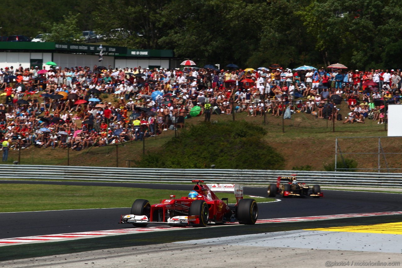 GP UNGHERIA, 29.07.2012- Gara, Fernando Alonso (ESP) Ferrari F2012 