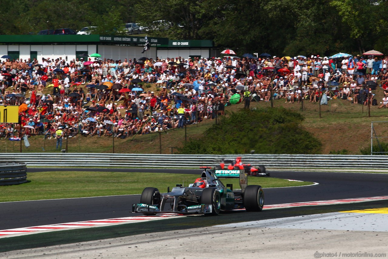 GP UNGHERIA, 29.07.2012- Gara, Michael Schumacher (GER) Mercedes AMG F1 W03 