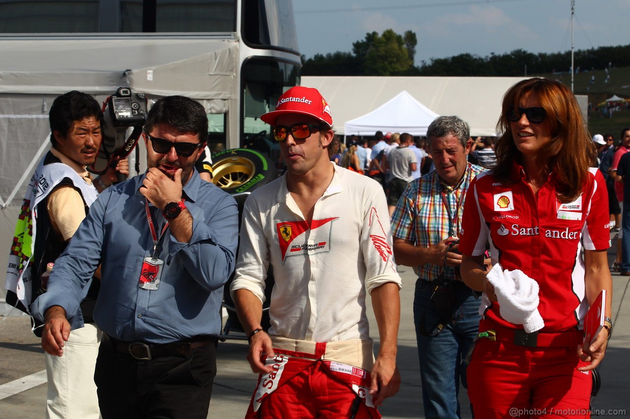 GP UNGHERIA, 29.07.2012- Gara, Fernando Alonso (ESP) Ferrari F2012 e Luis Garcia Abad (ESP), manager of Fernando Alonso (ESP) 